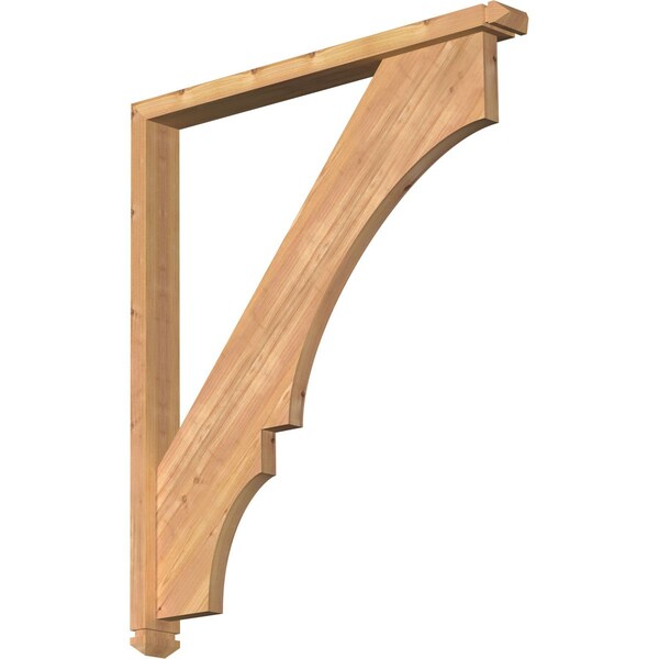 Ekena Millwork Balboa Arts and Crafts Smooth Bracket w/ Offset Brace, Western Red Cedar, 3 1/2"W x 34"D x 40"H BKT0402X34X40BOA03SWR - main